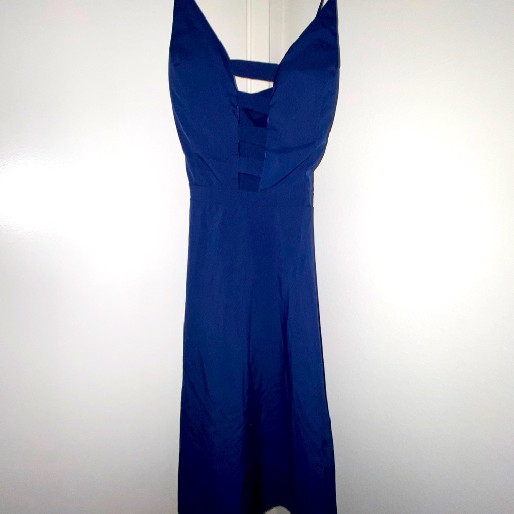 Navy blue spaghetti strap dress